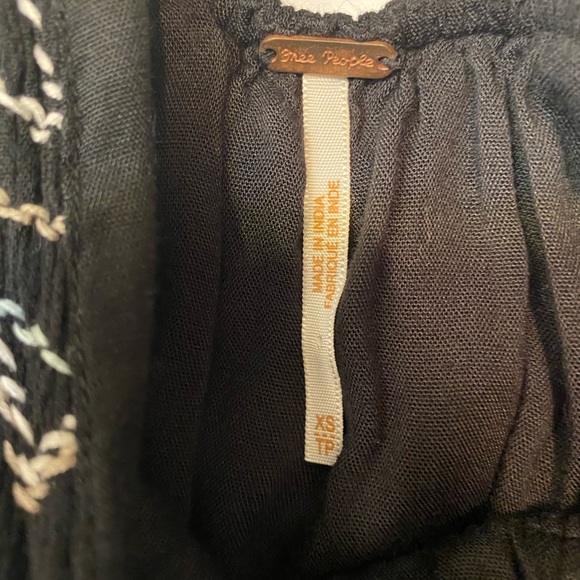 FREE PEOPLE SIMPLY BLACK EMBROIDERED MINI DRESS XS - Picture 8 of 9